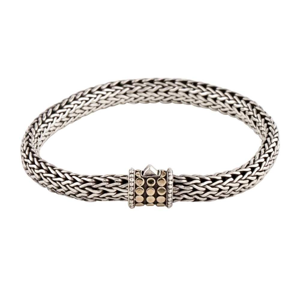 John Hardy two-tone classic chain dot station bracelet